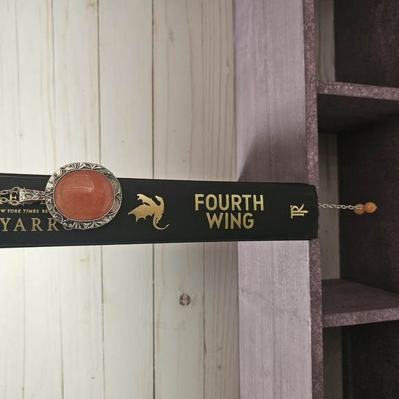 Silver and Orange Sunstone Pendant Bookmark - Picture 3 of 4